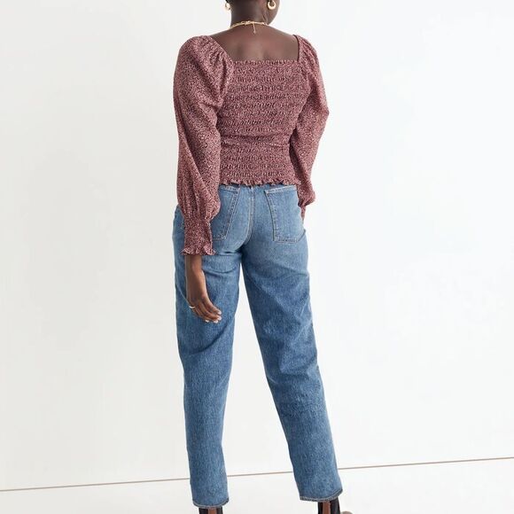 NWT Madewell Lucie Bubble-Sleeve Smocked Top in Cottage Garden Sz XS - Picture 3 of 9